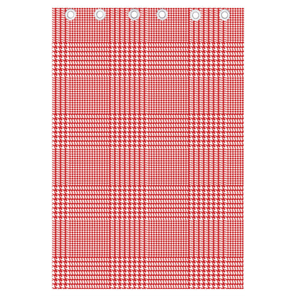 Red And White Glen Plaid Print Curtain