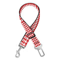 Red And White Glen Plaid Print Dog Seat Belt