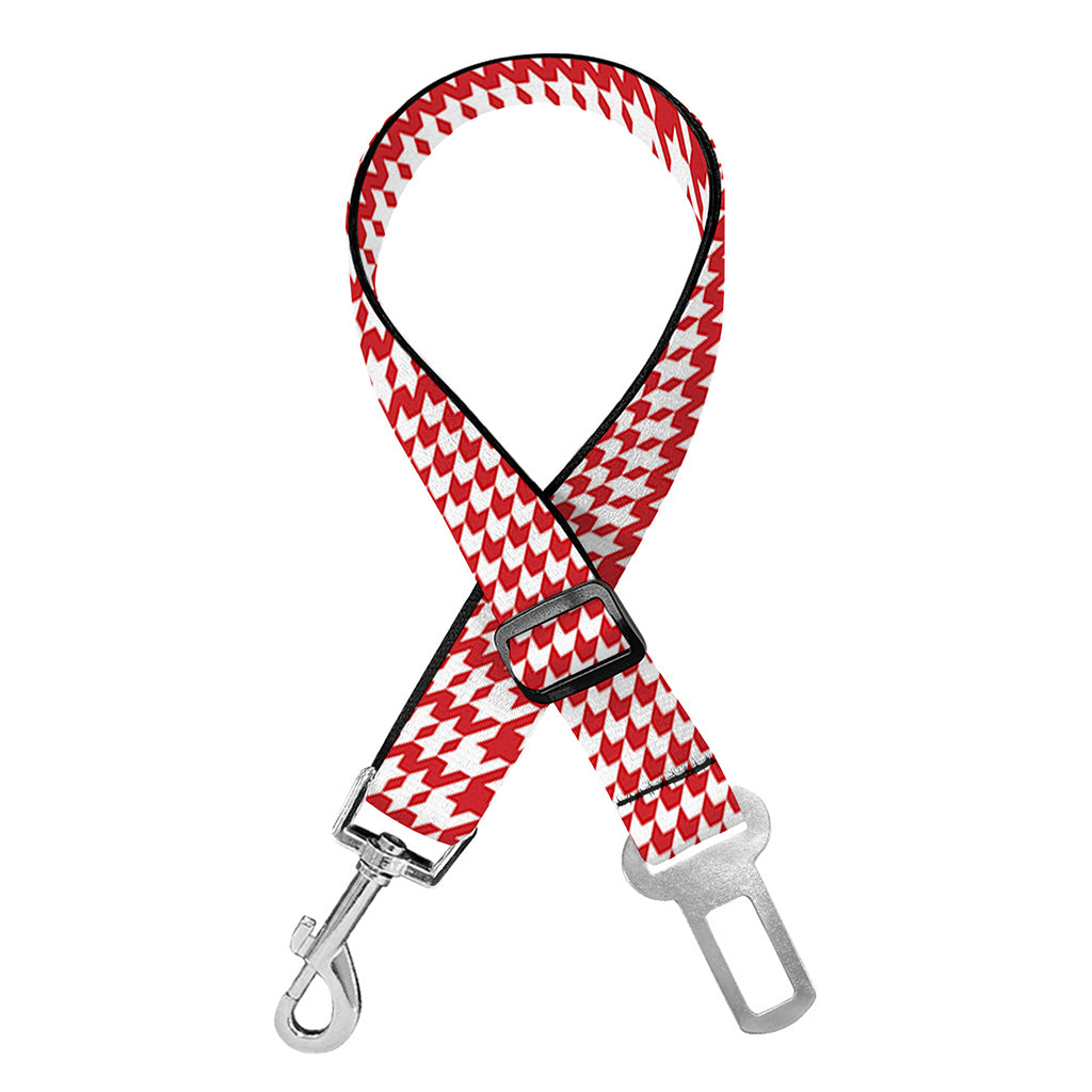 Red And White Glen Plaid Print Dog Seat Belt
