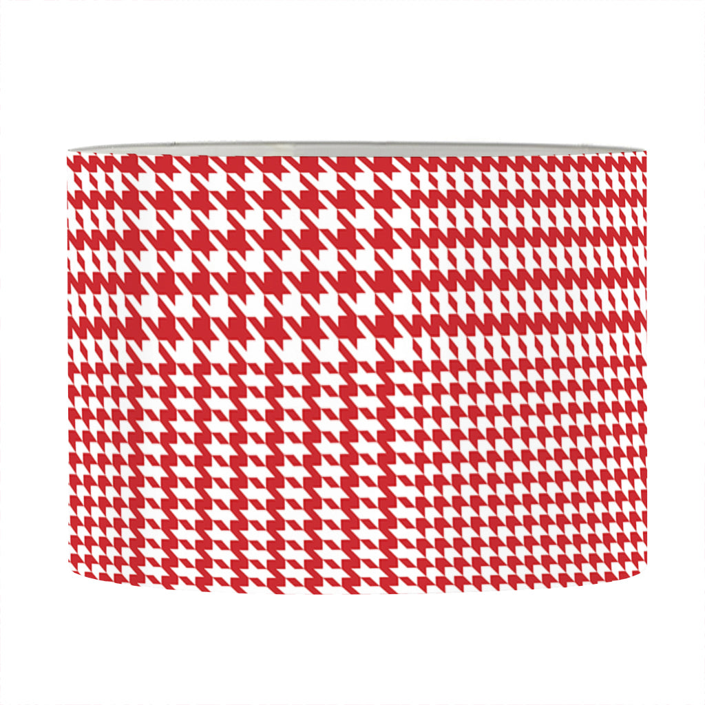 Red And White Glen Plaid Print Drum Lamp Shade