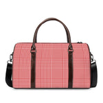 Red And White Glen Plaid Print Duffle Bag