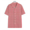 Red And White Glen Plaid Print Hawaiian Shirt