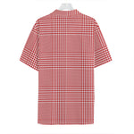Red And White Glen Plaid Print Hawaiian Shirt