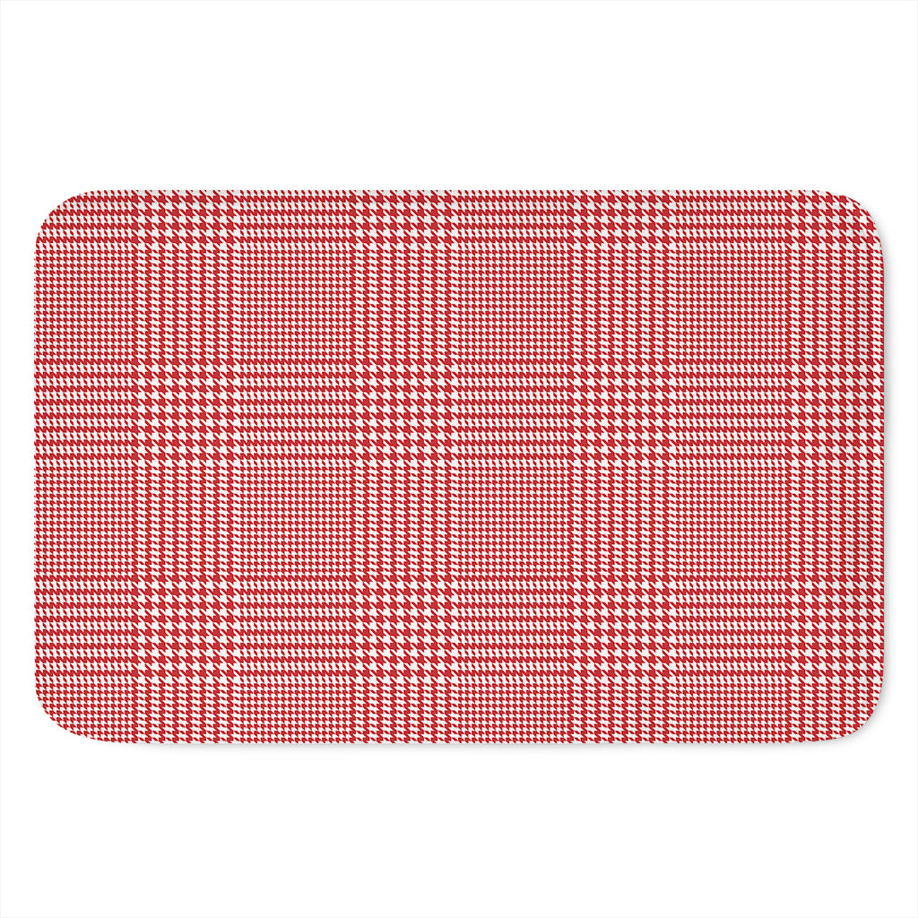 Red And White Glen Plaid Print Indoor Door Mat