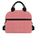 Red And White Glen Plaid Print Insulated Lunch Bag
