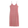 Red And White Glen Plaid Print Jersey Midi Cami Dress