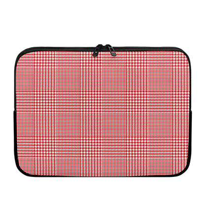 Red And White Glen Plaid Print Laptop Sleeve