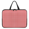 Red And White Glen Plaid Print Laptop Sleeve With Handle