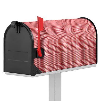 Red And White Glen Plaid Print Mailbox Cover