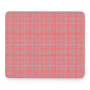 Red And White Glen Plaid Print Mouse Pad