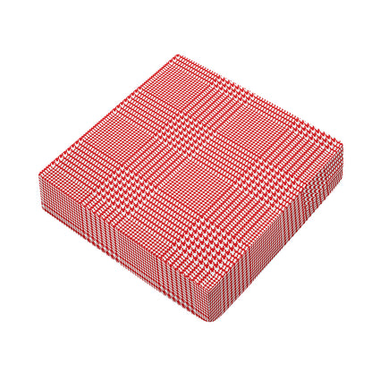Red And White Glen Plaid Print Outdoor Seat Cushion Cover