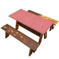 Red And White Glen Plaid Print Picnic Table Cover