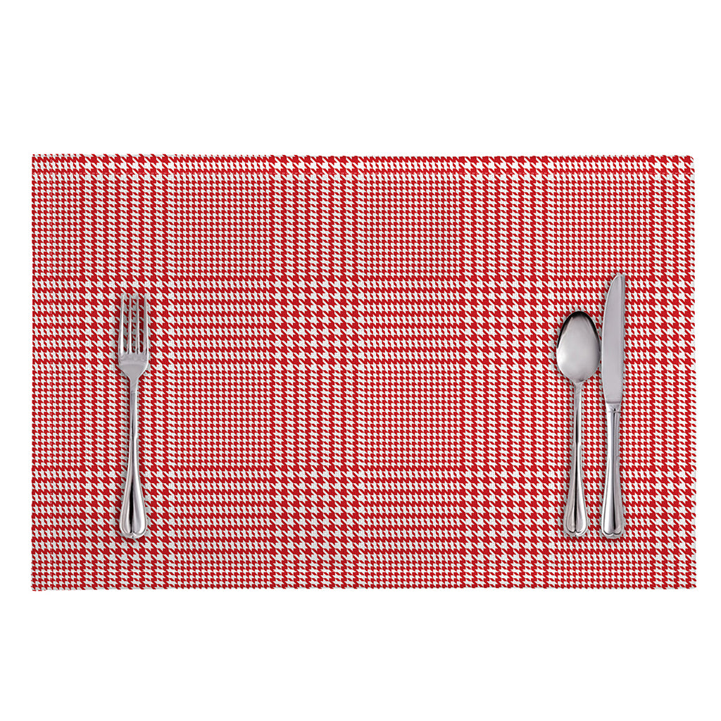 Red And White Glen Plaid Print Placemat