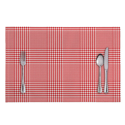 Red And White Glen Plaid Print Placemat