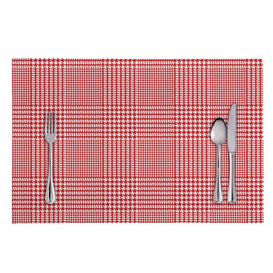 Red And White Glen Plaid Print Placemat