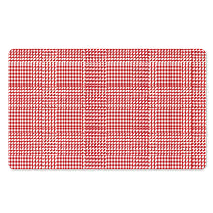 Red And White Glen Plaid Print Polyester Doormat