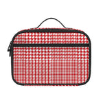 Red And White Glen Plaid Print Portable Lunch Bag