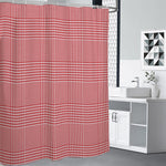 Red And White Glen Plaid Print Premium Shower Curtain