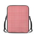 Red And White Glen Plaid Print Rectangular Crossbody Bag