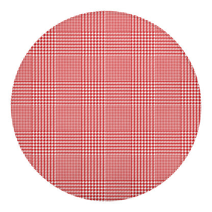 Red And White Glen Plaid Print Round Blanket