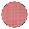 Red And White Glen Plaid Print Round Floor Mat