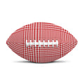 Red And White Glen Plaid Print Rugby Ball