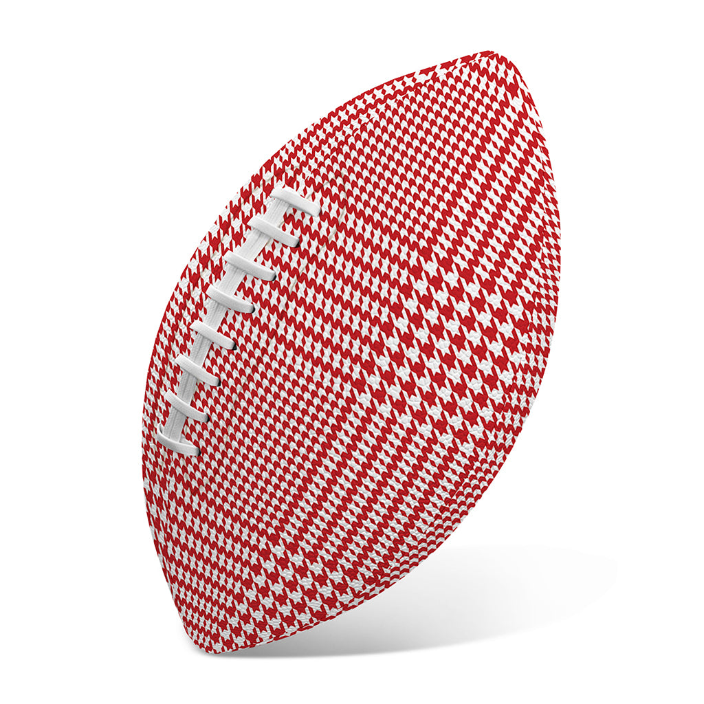 Red And White Glen Plaid Print Rugby Ball