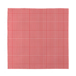 Red And White Glen Plaid Print Silk Bandana