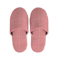 Red And White Glen Plaid Print Slippers