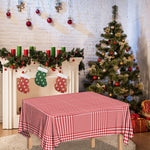 Red And White Glen Plaid Print Tablecloth