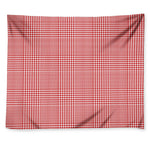 Red And White Glen Plaid Print Tapestry