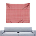 Red And White Glen Plaid Print Tapestry