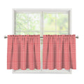 Red And White Glen Plaid Print Tier Curtains