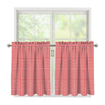 Red And White Glen Plaid Print Tier Curtains