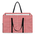 Red And White Glen Plaid Print Utility Tote Bag