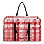 Red And White Glen Plaid Print Utility Tote Bag