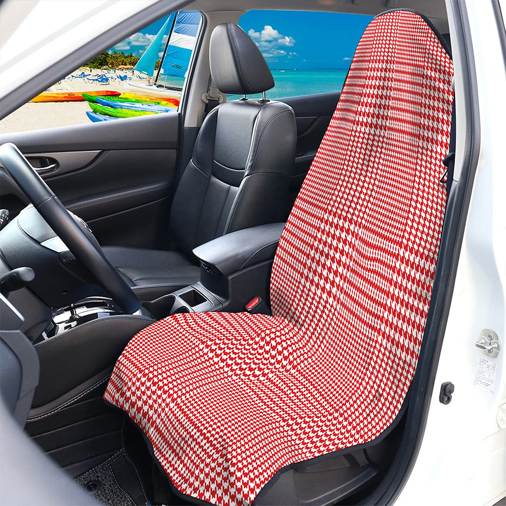 Red And White Glen Plaid Print Waterproof Car Seat Cover