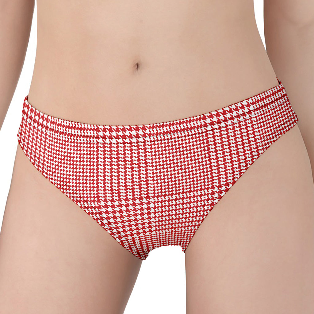 Red And White Glen Plaid Print Women's Panties