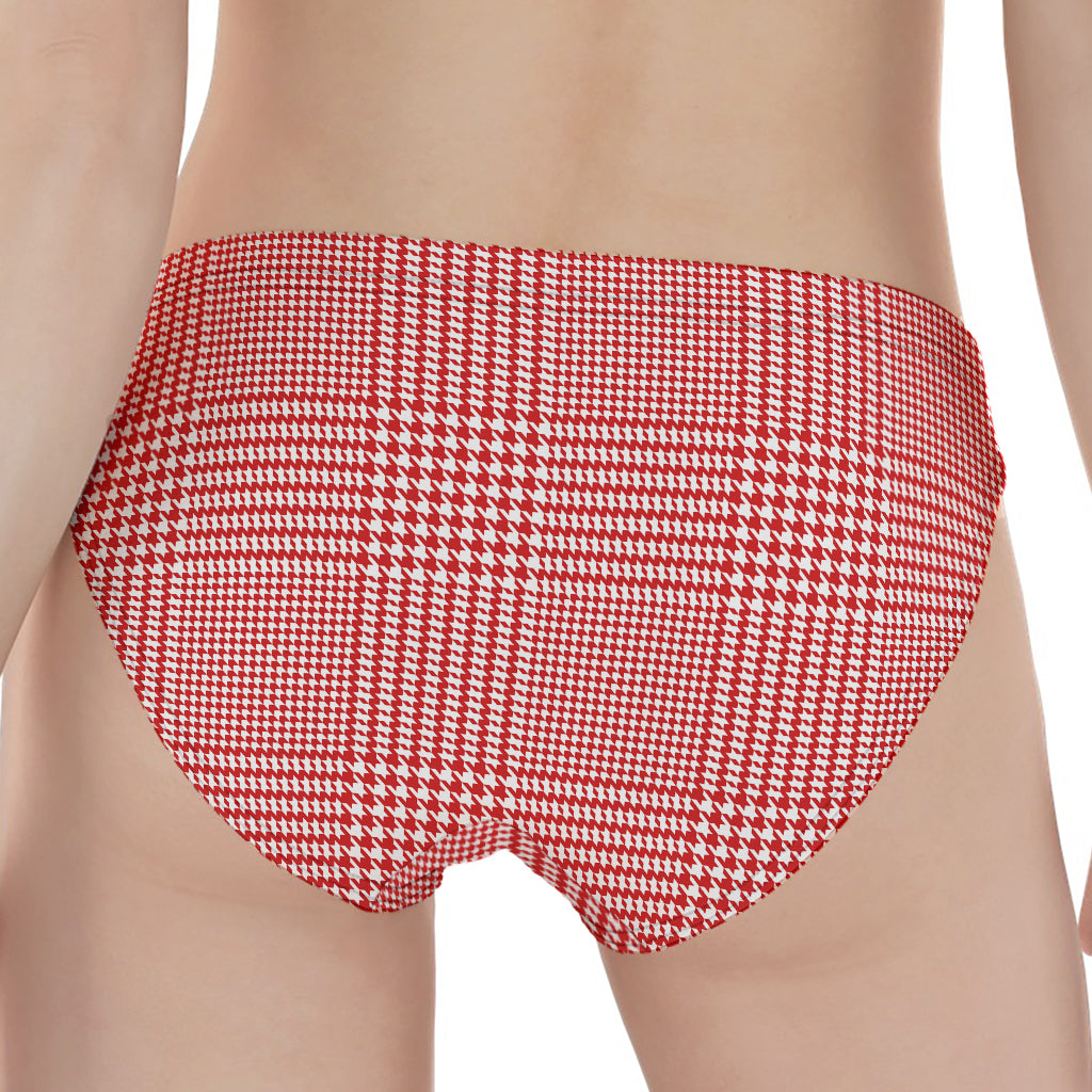 Red And White Glen Plaid Print Women's Panties