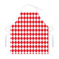Red And White Harlequin Pattern Print Adjustable Apron