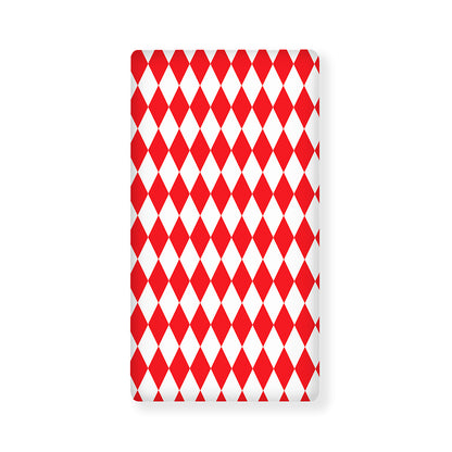 Red And White Harlequin Pattern Print Baby Crib Sheet