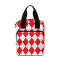 Red And White Harlequin Pattern Print Bible Tote Bag