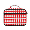 Red And White Harlequin Pattern Print Briefcase Bible Bag