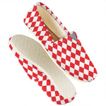 Red And White Harlequin Pattern Print Casual Shoes