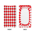 Red And White Harlequin Pattern Print Changing Pad Cover