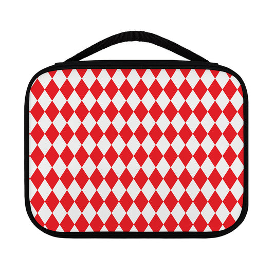 Red And White Harlequin Pattern Print Classic Bible Case