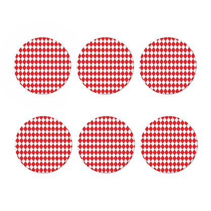 Red And White Harlequin Pattern Print Coaster Set