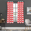 Red And White Harlequin Pattern Print Grommet Curtain Panels