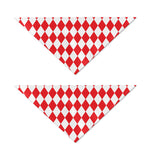 Red And White Harlequin Pattern Print Dog Bandana