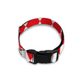 Red And White Harlequin Pattern Print Dog Collar